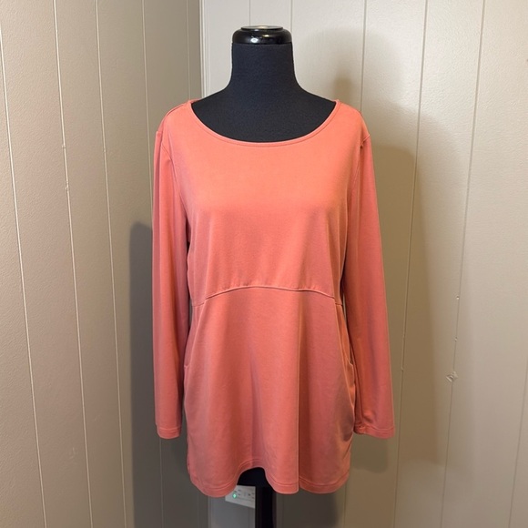 Soft Surroundings Women’s Large Long Sleeve Tunic Top Pockets Relaxed Fit - Picture 1 of 7